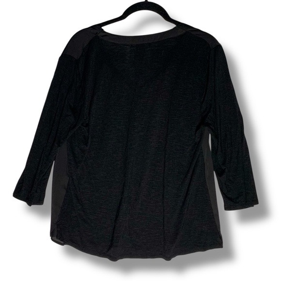 Chelsea & Theodore Black V-Neck Oversized Peasant Blouse - Picture 2 of 5